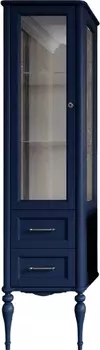 Шкаф-пенал ValenHouse Эстетика L, витрина, синий, ручки хром ES50_КСLХВ