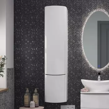 Шкаф-пенал Velvex Luna 35 универсальный белый глянец Pp.LUN.35