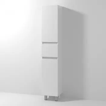 Шкаф-пенал Vod-Ok Best 30 L с бельевой корзиной, белый /9040