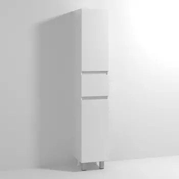 Шкаф-пенал Vod-Ok Best 30 R с бельевой корзиной, белый /9041