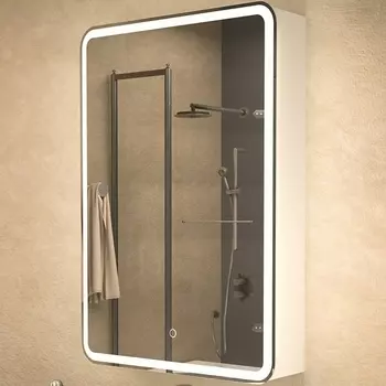 Шкаф-зеркало Azario Adriana CS00066642 60х80 с подсветкой, белый, левый