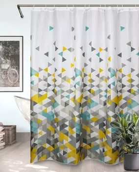 Штора для ванной Bath Plus Charme Red ch-21329 180х180, triangular sublimation II Ch-21329