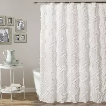 Штора для ванной Carnation Home Fashions Diamonds White 180х180 DDS180W