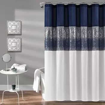 Штора для ванной Carnation Home Fashions Sky Navy/White 180х180 SKY180NW