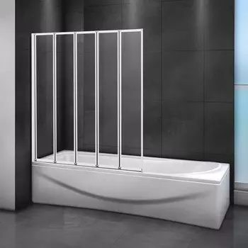 Шторка на ванну Cezares Relax V-5-120/140-C-Bi стекло прозрачное RELAX-V-5-120/140-C-Bi