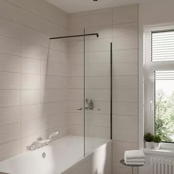 Шторка на ванну Grossman GR-103N 80x150, профиль черный