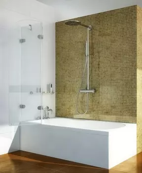 Шторка на ванну GuteWetter Lux Pearl GV-002A левая 90 см стекло бесцветное, фурнитура хром LUX PEARL GV-002A CR 1 L 90