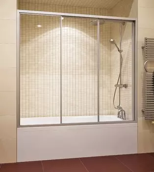 Шторка на ванну GuteWetter Practic Part GV-403A левая 176-180 см стекло бесцветное, профиль матовый хром PRACTIC PART GV-403A MCR 1 L 176-180