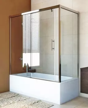 Шторка на ванну GuteWetter Slide Part GV-863A левая 170x80 см стекло бесцветное, профиль хром SLIDE PART GV-863A CR CH02 1 L 170x80