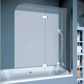 Шторка на ванну Koller Pool Waterfall Line 115х140, стекло прозрачное, R QP97(right) chrome,clear