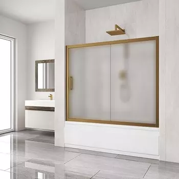 Шторка на ванну Kubele DE019P2-MAT-BR 150х150 см, профиль бронза DE019P2-MAT-BR-150х150