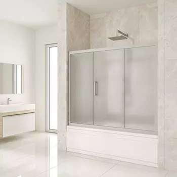 Шторка на ванну Kubele DE019P3-MAT-MT 180х150 см, профиль матовый хром DE019P3-MAT-MT-180х150