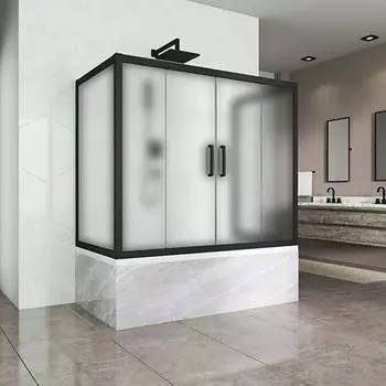 Шторка на ванну Kubele DE019P4U-MAT-BLMT 170х80 см, профиль матовый черный DE019P4U-MAT-BLMT-170х80х150