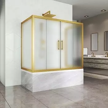 Шторка на ванну Kubele DE019P4U-MAT-BR 170х75 см, профиль бронза DE019P4U-MAT-BR-170х75х150