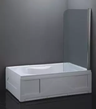 Шторка на ванну Loranto CS-702 65х120 профиль хром, стекло прозрачное