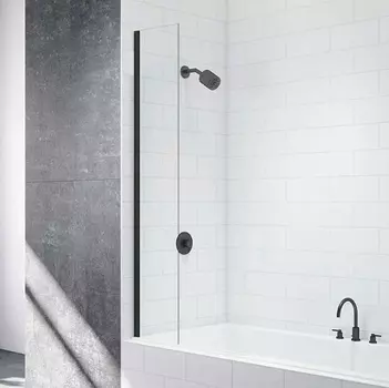 Шторка на ванну Mira Glass 300BB профиль черный, стекло прозрачное GLASS-300BB