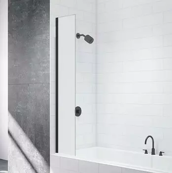 Шторка на ванну Mira Glass 300MB профиль черный, стекло матовое GLASS-300MB