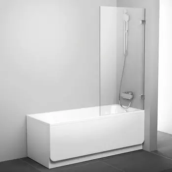 Шторка на ванну Ravak BVS1-80 Transparent, фурнитура хром 7U840A00Z1