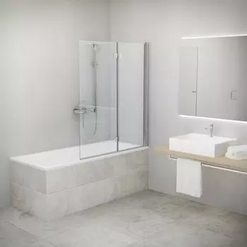 Шторка на ванну Roth 120x140 профиль хром, стекло прозрачное, правая 742-120000P-00-02