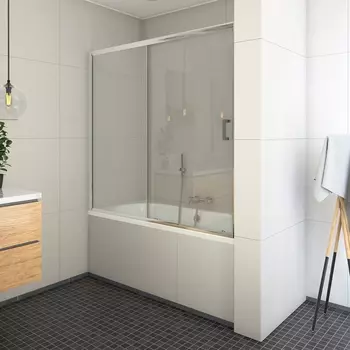 Шторка на ванну Roth 160x150 профиль хром, стекло прозрачное 572-1600000-00-02