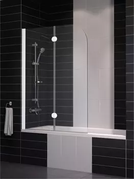 Шторка на ванну Vegas Glass E2V 0120 01 01 L профиль белый, стекло прозрачное E2V 120 01 01 L