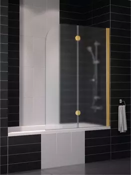 Шторка на ванну Vegas Glass E2V 0120 09 10 R профиль золото, стекло сатин E2V 120 09 10 R