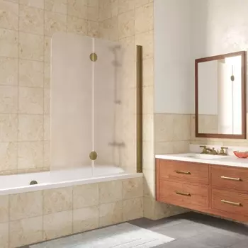 Шторка на ванну Vegas Glass E2V LUX 120 05 10 R профиль бронза, стекло сатин