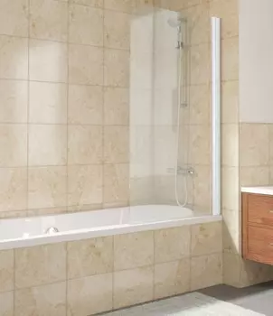 Шторка на ванну Vegas Glass EV Lux 0075 01 01 R профиль белый, стекло прозрачное EV Lux 75 01 01 R