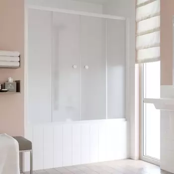 Шторка на ванну Vegas Glass Z2V 0150 01 10 профиль белый, стекло сатин Z2V 150 01 10