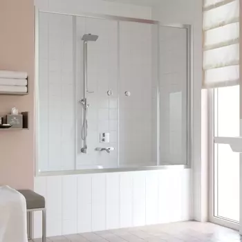 Шторка на ванну Vegas Glass Z2V 0160 08 01 профиль глянцевый хром, стекло прозрачное Z2V 160 08 01