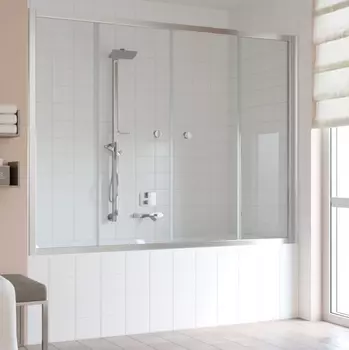 Шторка на ванну Vegas Glass Z2V 0180 08 01 профиль глянцевый хром, стекло прозрачное Z2V 180 08 01