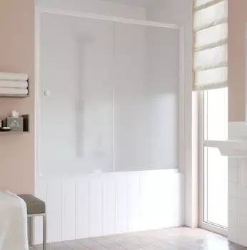 Шторка на ванну Vegas Glass ZV 0150 01 10 профиль белый, стекло сатин ZV 150 01 10