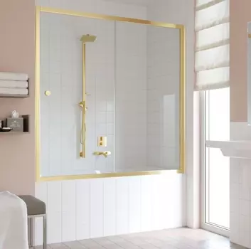 Шторка на ванну Vegas Glass ZV 0150 09 01 профиль золото, стекло прозрачное ZV 150 09 01