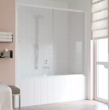 Шторка на ванну Vegas Glass ZV 0160 01 01 профиль белый, стекло прозрачное ZV 160 01 01