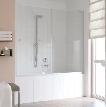 Шторка на ванну Vegas Glass ZV 0160 07 01 профиль матовый хром, стекло прозрачное ZV 160 07 01