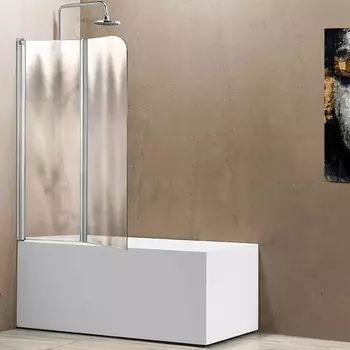 Шторка на ванну Vincea VSB-12114CH-L 114x140 профиль хром, стекло рифленое