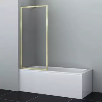 Шторка на ванну Wasserkraft Abens 20W01-80BG, профиль золото матовое, стекло прозрачное