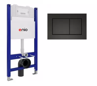 Система инсталляции для подвесных унитазов Enio Tecnico 50 с кнопкой Quadro черной матовой OOO