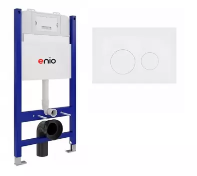 Система инсталляции для подвесных унитазов Enio Tecnico 50 с кнопкой Rotondo белой матовой OOO