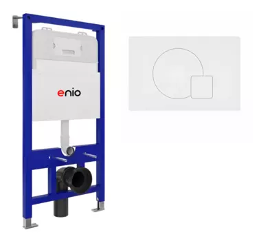 Система инсталляции для подвесных унитазов Enio Tecnico 52 с кнопкой Geometria белой матовой OOO