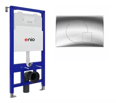 Система инсталляции для подвесных унитазов Enio Tecnico 52 с кнопкой Geometria хром глянцевый OOO