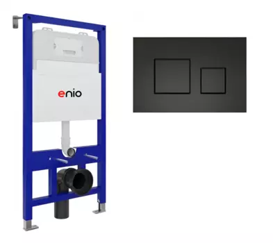 Система инсталляции для подвесных унитазов Enio Tecnico 52 с кнопкой Cubo черной матовой OOO