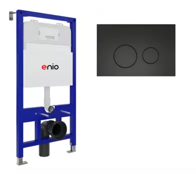Система инсталляции для подвесных унитазов Enio Tecnico 52 с кнопкой Rotondo черной матовой OOO