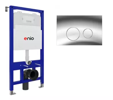 Система инсталляции для подвесных унитазов Enio Tecnico 52 с кнопкой Rotondo хром глянцевый OOO