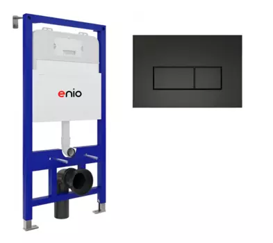 Система инсталляции для подвесных унитазов Enio Tecnico 52 с кнопкой Rettangolo черной матовой OOO