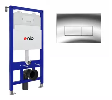 Система инсталляции для подвесных унитазов Enio Tecnico 52 с кнопкой Rettangolo хром глянцевый OOO