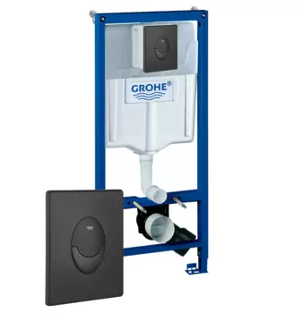Система инсталляции для подвесных унитазов Grohe Rapid SL 38721BL1 кнопка черная матовая Skate Air x38721BL1