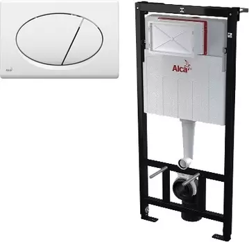 Система инсталляции для унитазов AlcaPlast AM101/1120-3:1 RU M70-0001_ кнопка смыва белая