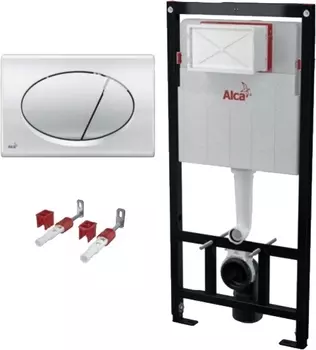 Система инсталляции для унитазов AlcaPlast AM101/1120-3:1 RU M71-0001_ кнопка смыва хром