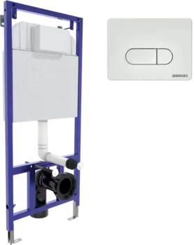 Система инсталляции для унитазов Berges Novum D4 с кнопкой смыва, белая soft touch /040234